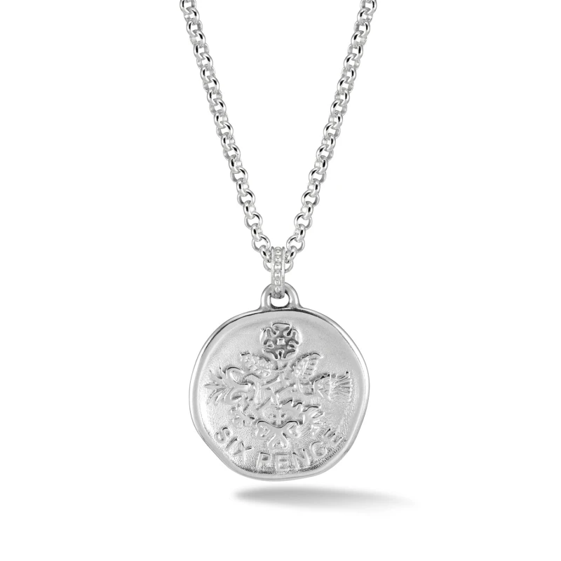 Image of Men's Lucky Sixpence Talisman Necklace