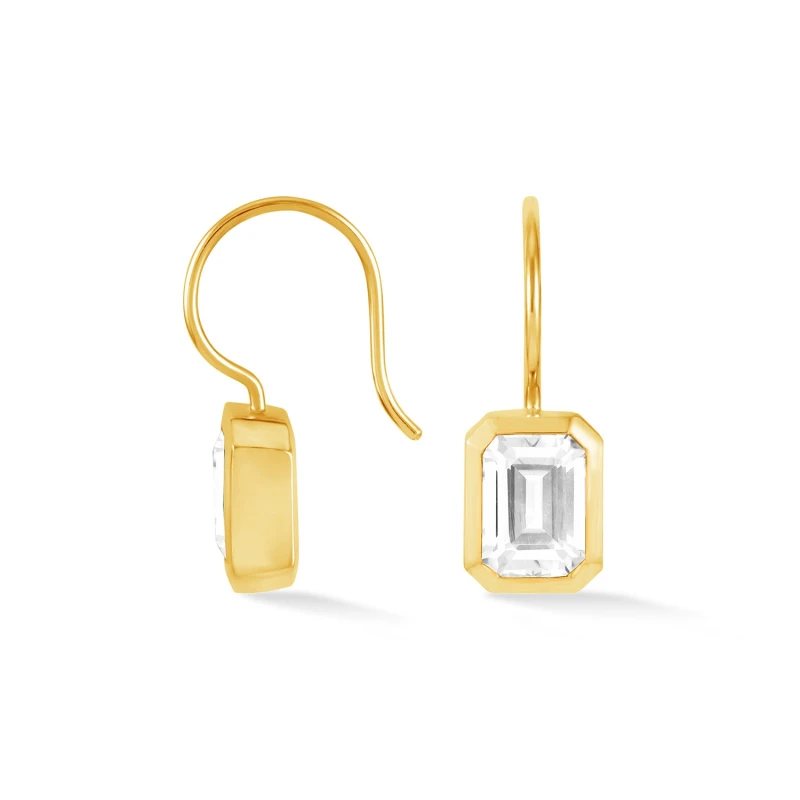 Image of Octagon White Topaz Earrings