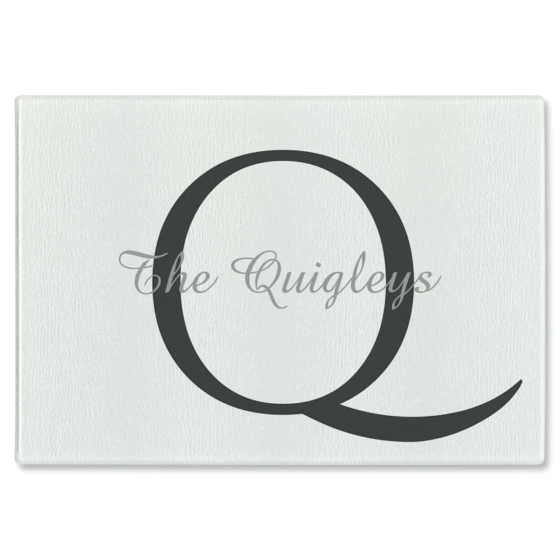 Image of Initial/Family Name Personalized Glass Cutting Board