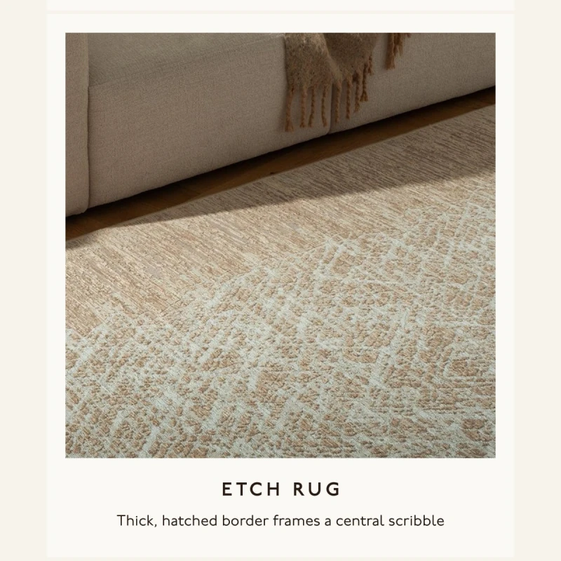 Etch rug | Thick, hatched border frames a central scribble