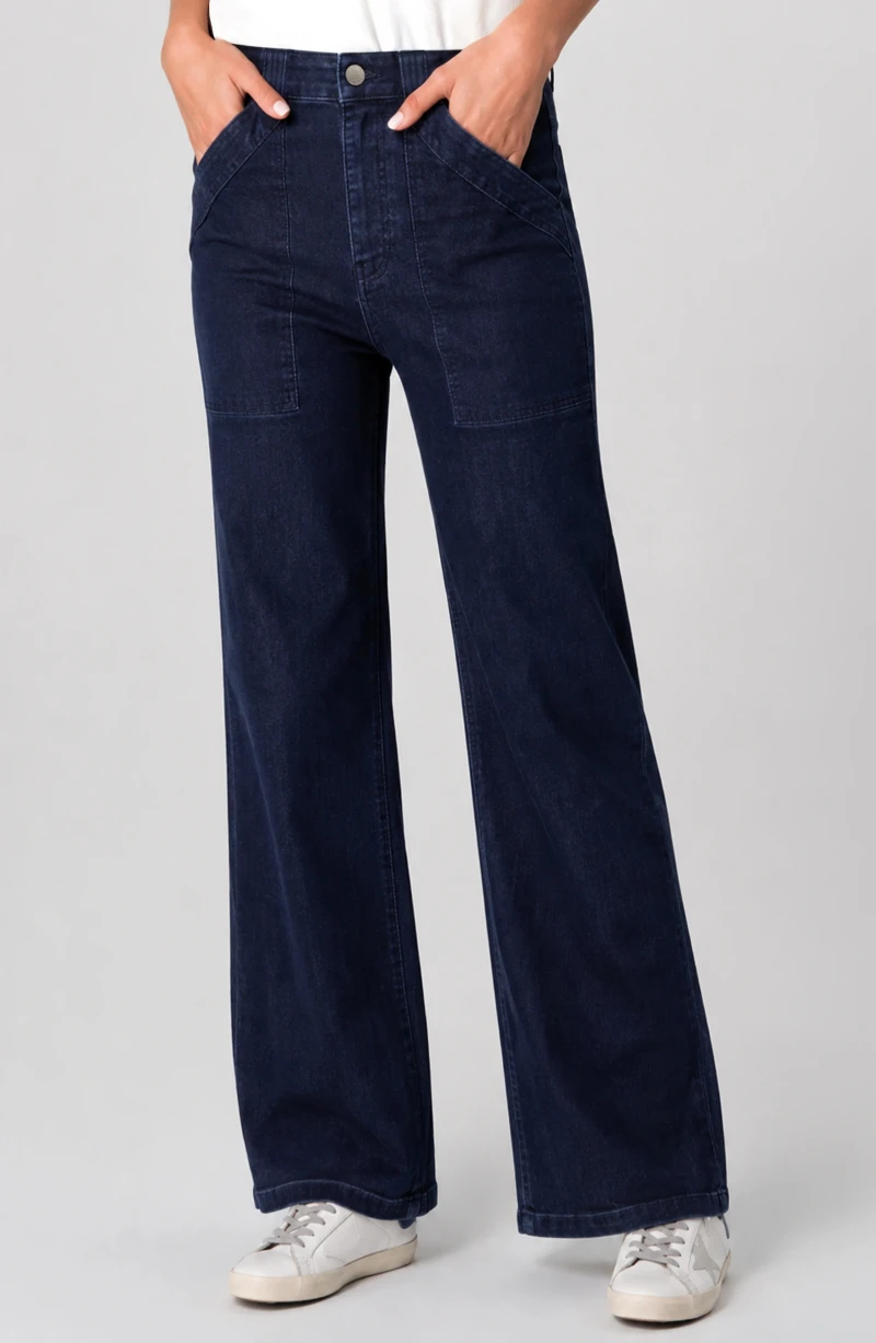 Image of STRIDE HI-RISE WIDE LEG W/ TRAPUNTO STITCHING