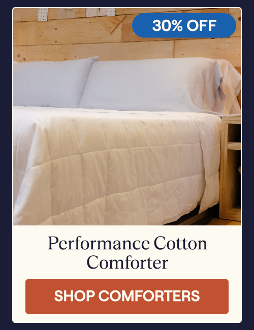 A close-up of a bed with the Performance Cotton Comforter 