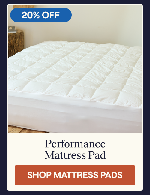 A mattress with the Performance Mattress Pad on it