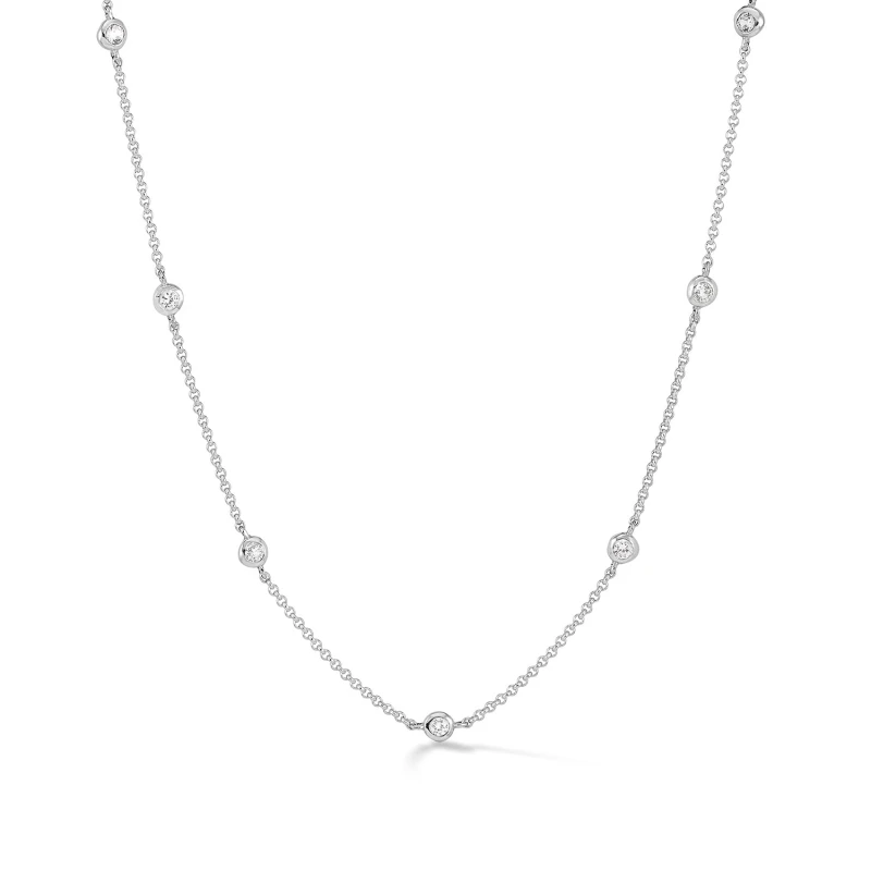 Image of White Sapphire Dewdrop Chain Necklace