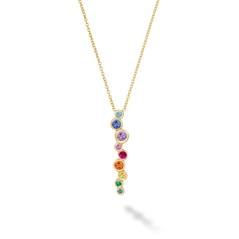 Image of 18k Gold Rainbow Long Cascade Pendant