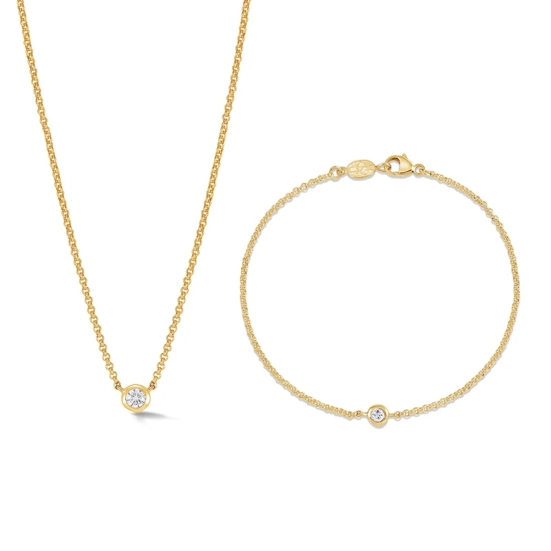 Image of White Sapphire Dewdrop Necklace and Bracelet Set