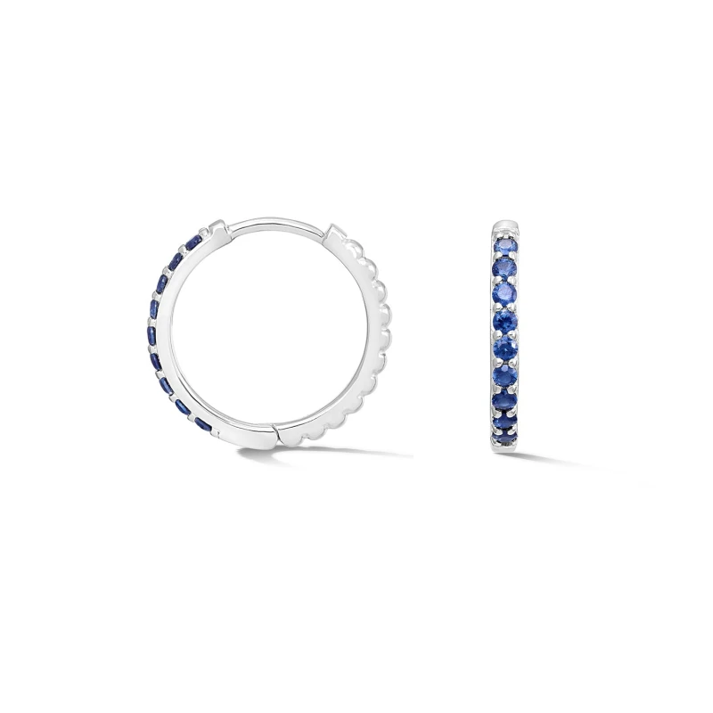 Image of Sapphire Lumiere Huggie Hoops