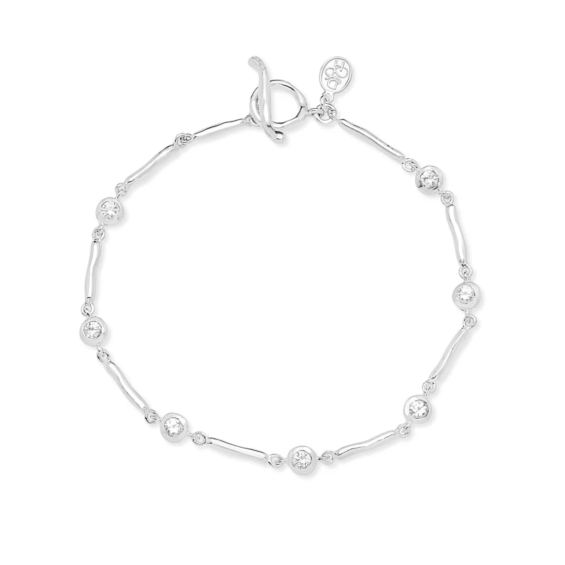 Image of White Sapphire Dewdrops Link Bracelet