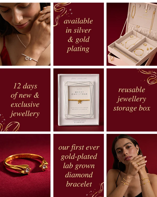 Available in silver & gold plating - 12 days of new exclusive jewellery - Reusable jewellery storage box - Our first ever gold-plated lab grown diamond bracelet