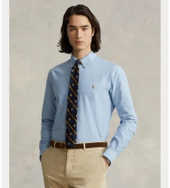 Camisa Custom Fit Oxford azul