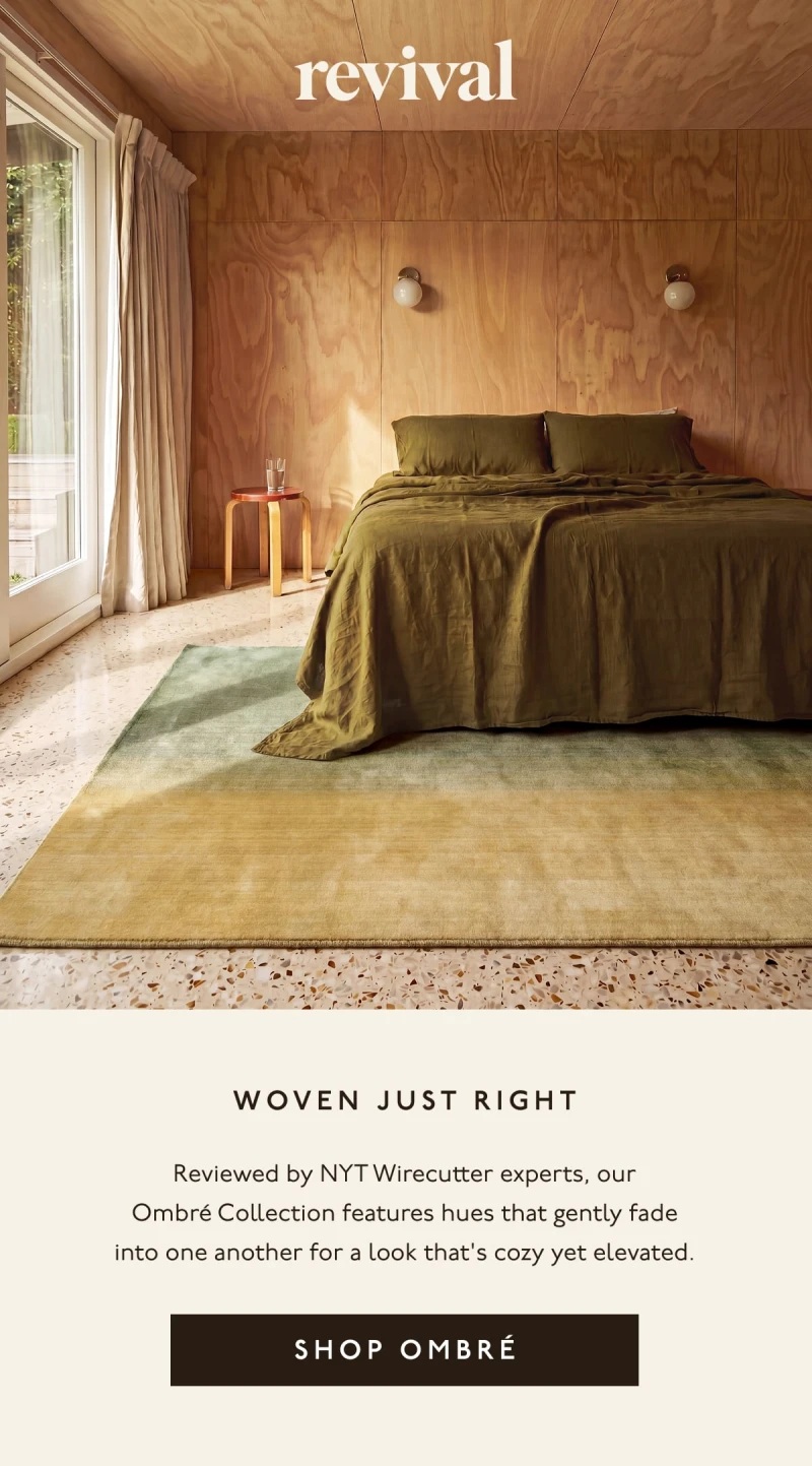 Revival | WOVEN JUST RIGHT | Reviewed by NYT Wirecutter experts, our Ombré Collection features hues that gently fade into one another for a look that's cozy yet elevated. | [ SHOP OMBRÉ ]