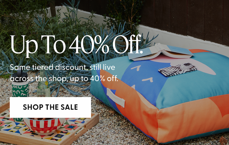Up to 40% off.