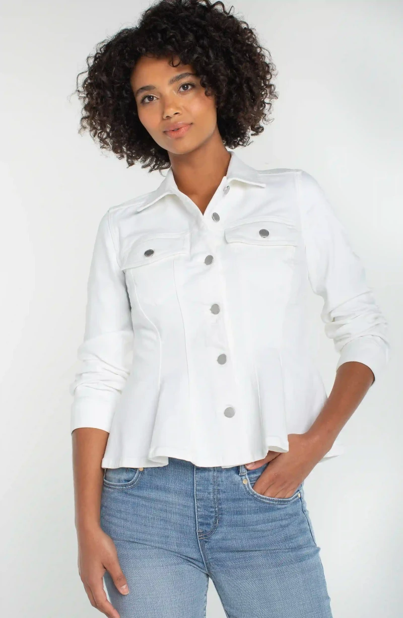 Image of FIT AND FLARE TRUCKER JACKET