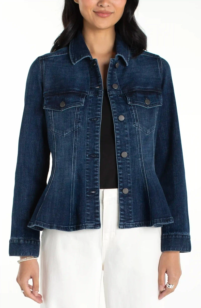Image of FIT AND FLARE TRUCKER JACKET