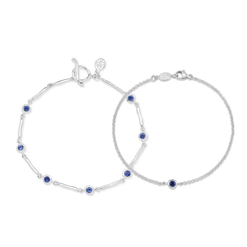 Image of Sapphire Dewdrop Bracelet Set