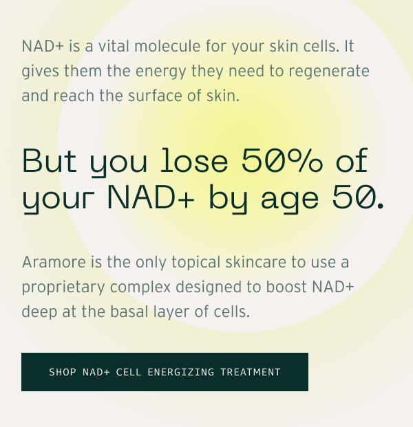 NAD+ is a vital molecule for your skin cells. But you lose 50% of your NAD+ by age 50.