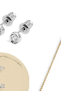 Classic Collection Cubic Zirconia Stud Earrings In Silver Plating