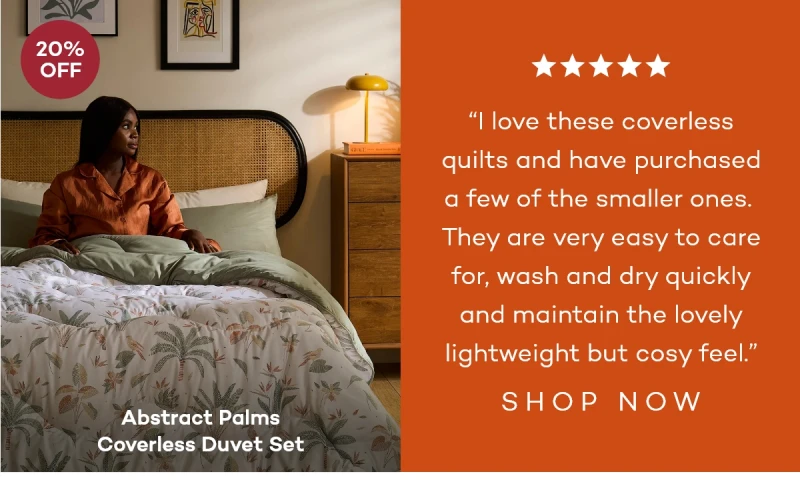Abstract Palms Coverless Duvet Set
