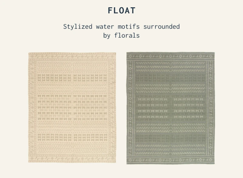 FLOAT | Stylized water motifs surrounded by florals