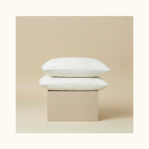 Two Hybrid Pillows stacked on a pillar 