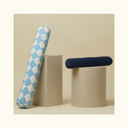 A large Ziggy Pillow and a mini Ziggy Pillow on a pillar