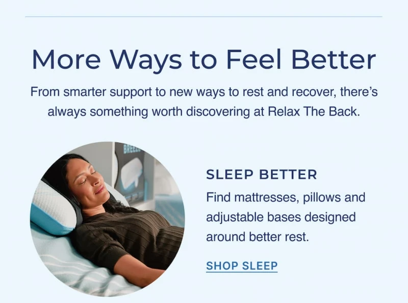 more ways to feel better, shop sleep