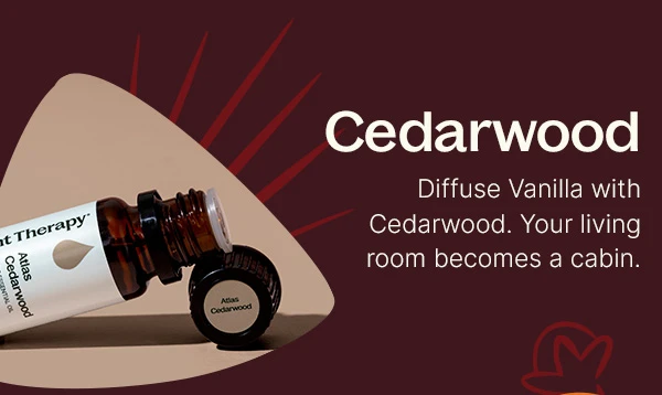 Try diffusing vanilla with cedarwood. Your living room becomes a cabin.