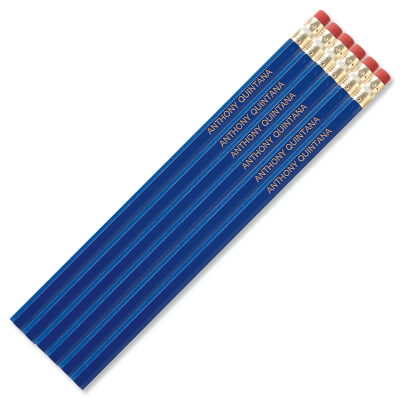 Image of #2 Blue Personalized Hardwood Pencils