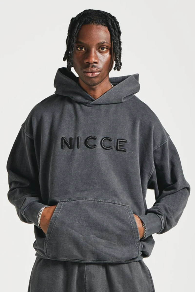 Image of NICCE Mens Mercury Oversized Hoodie | Black