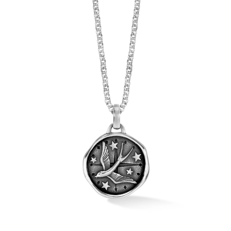 Image of Men's Flying Swallow Talisman Necklace