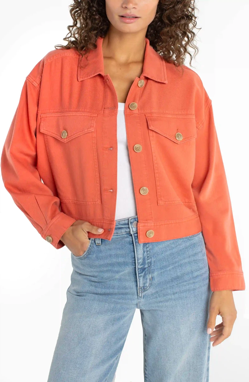 Image of OVERSIZED CROPPED DENIM JACKET