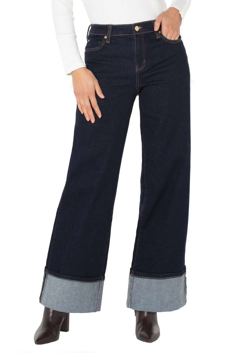 Image of MORGAN CUFFED WIDE LEG