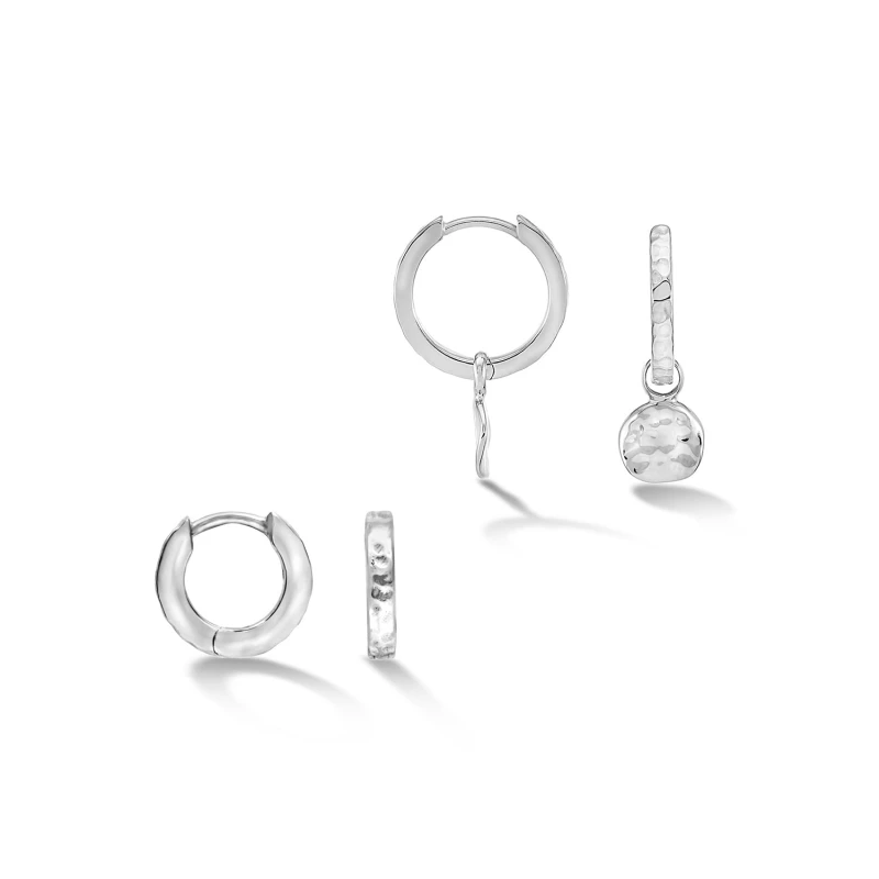 Image of Hammered Nomad Hoops Set