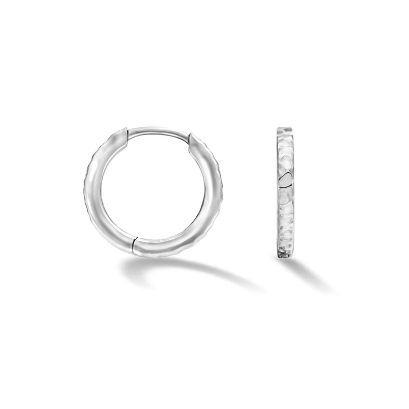 Image of Medium Hammered Nomad Huggie Hoops