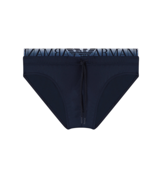 Bañador slip con banda del logotipo marino