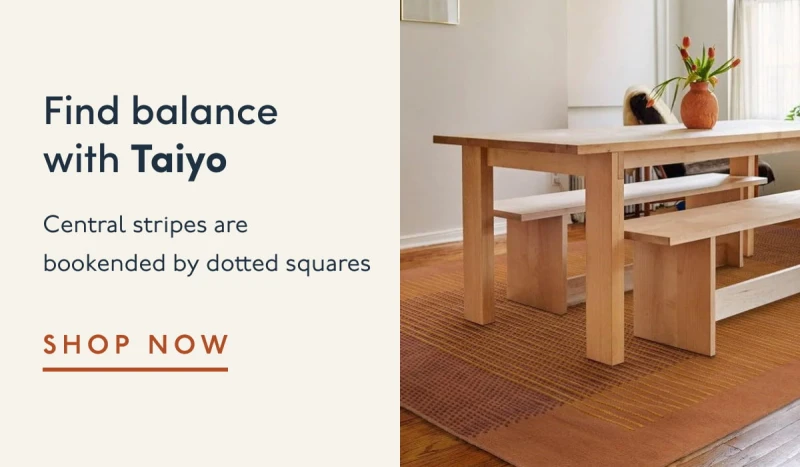 Find balance with Taiyo | Central stripes are bookended by dotted squares | SHOP NOW