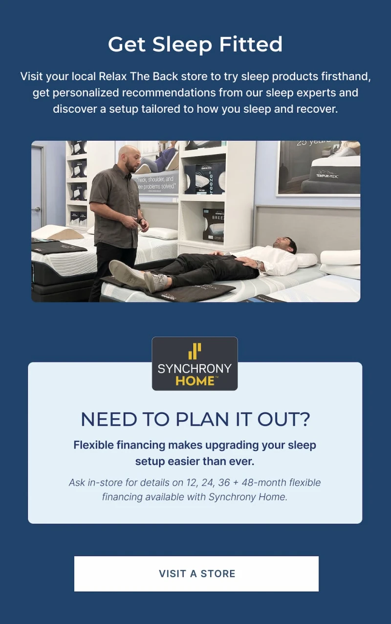 get sleep fitted and visit your local store