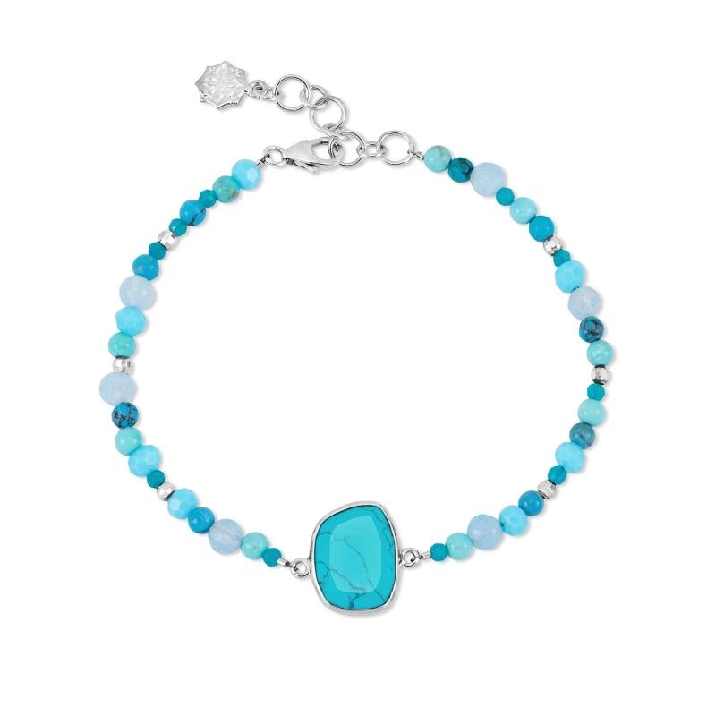 Image of Beaded Turquoise Pebble Bracelet