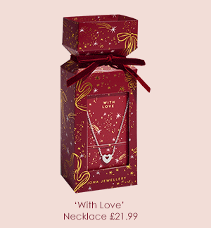 Christmas Cracker 'With Love' Necklace In Silver Plating