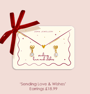 Sending Love And Wishes Heart Pearl Stud Earrings In Gold Plating
