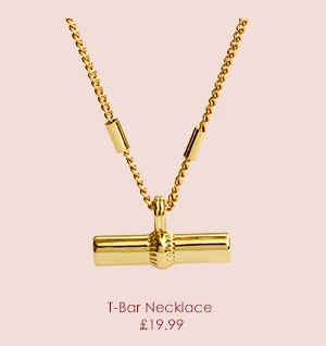 Classic Collection T-Bar Necklace In Gold Plating