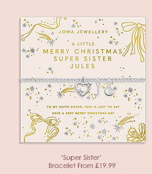 Christmas A Little 'Merry Christmas Super Sister' Bracelet In Silver Plating