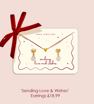 Sending Love And Wishes Heart Pearl Stud Earrings In Gold Plating