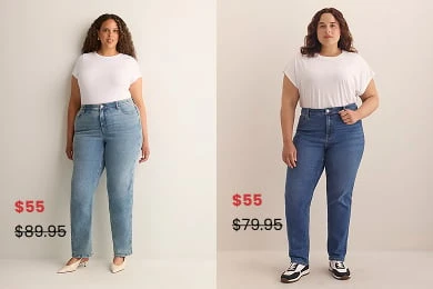 Straight Leg denim at $55
