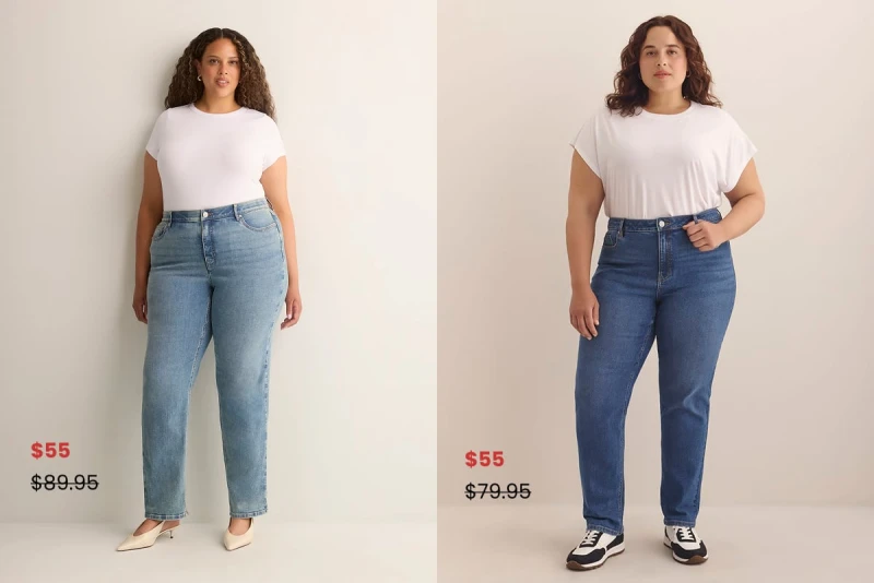 Straight Leg denim at $55