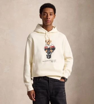 Sudadera de felpa con Polo Bear beige