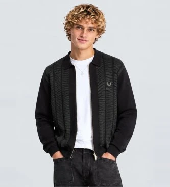 Cárdigan con Textura y Cremallera negro