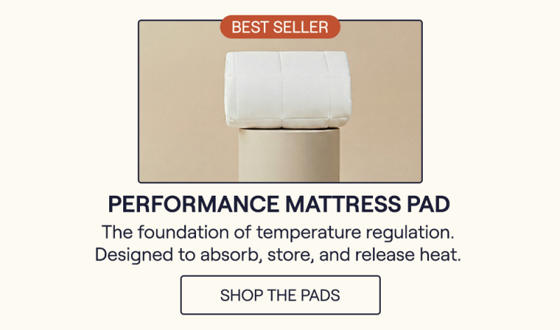 The Performance Mattress Pad sitting on a pillar.