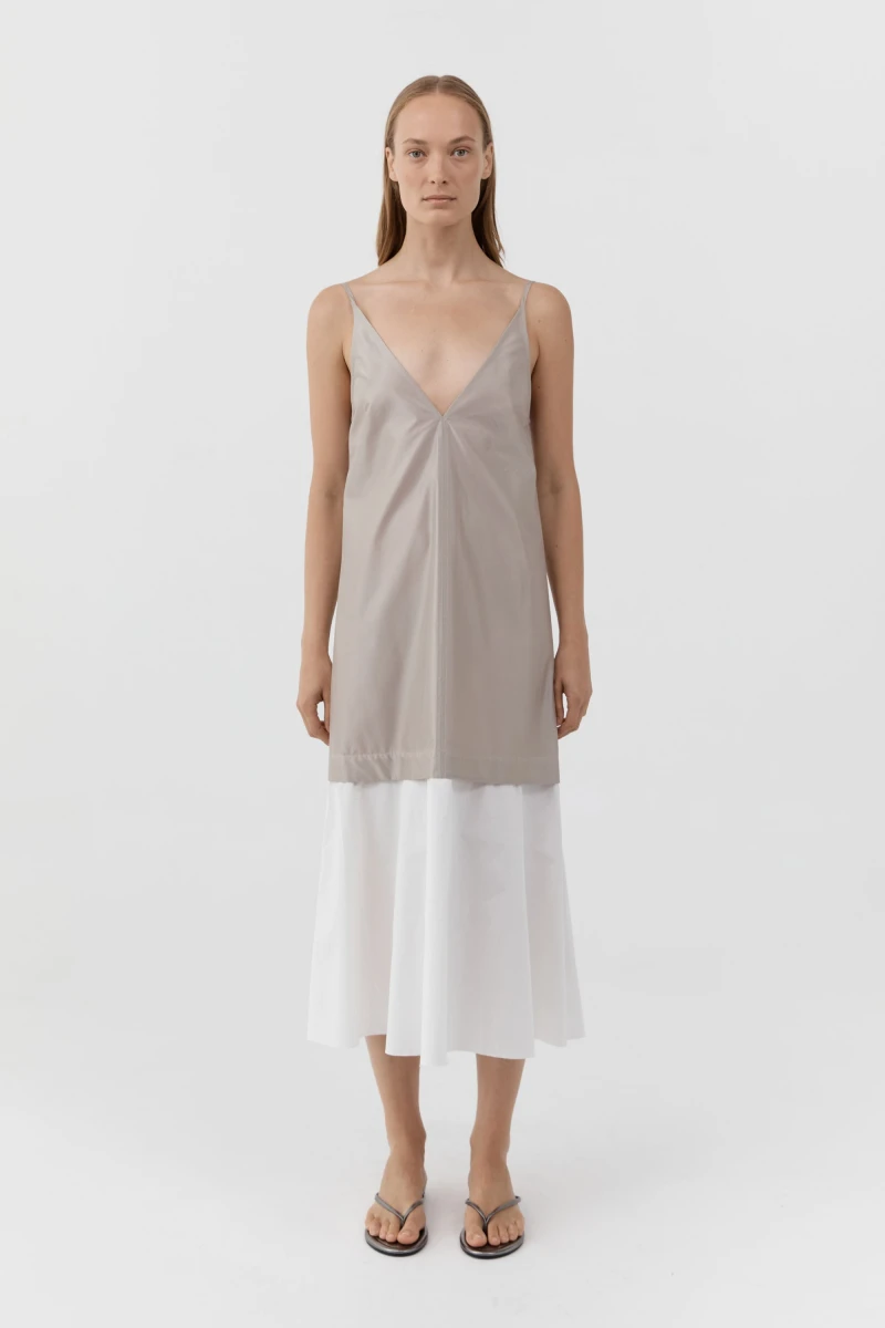 Image of Paper Taffeta Petticoat Dress - Fog
