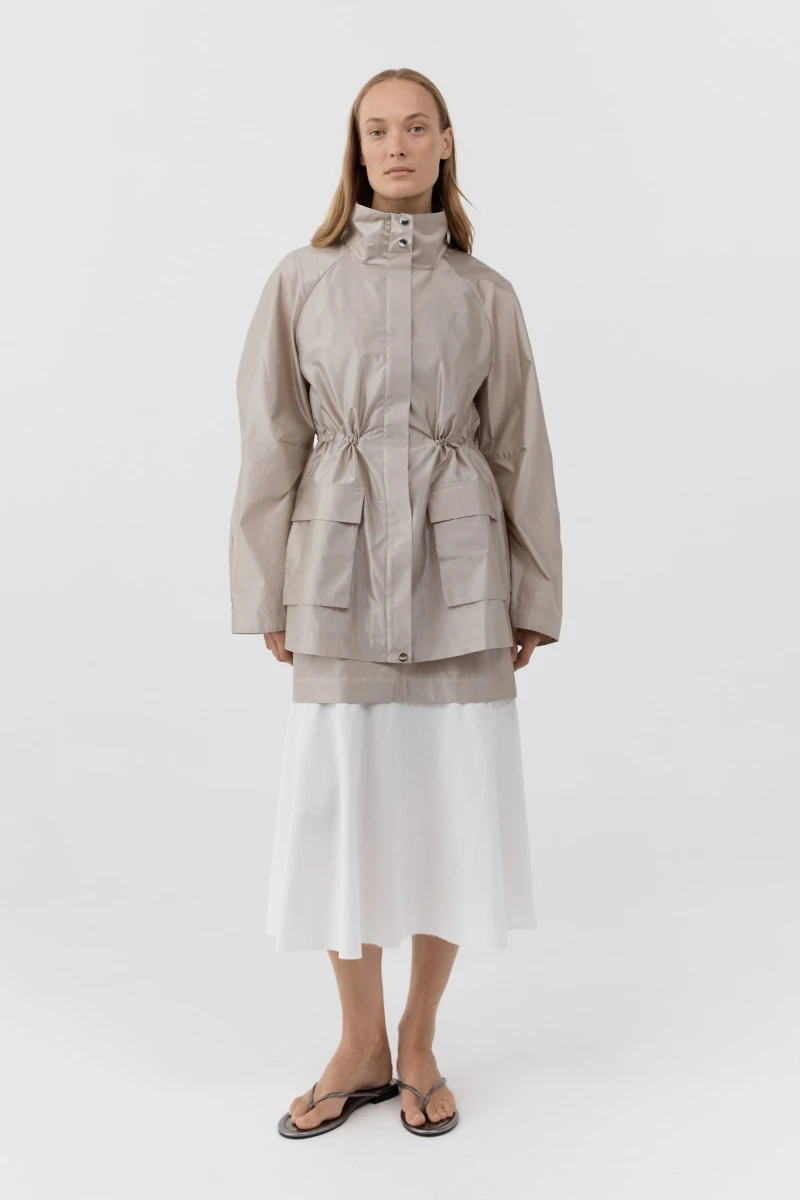 Image of Paper Taffeta Parka - Fog